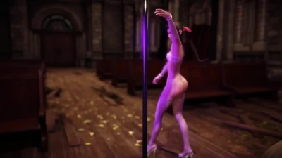 Slutty Aerith in white lingerie performed lap dance for stunned Cloud