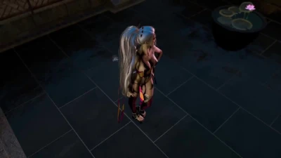 Proud lustful Daki dances at night in revealing traditional clothe