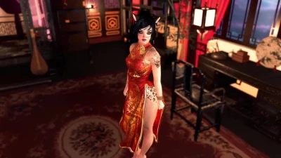Luxury futa catgirl in chinese dress seduces you for a massage session