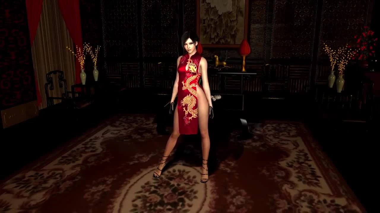Demure spy Ada Wong in skimpy red dress ready to exchange her body for info - 3D Porn | xporn3d.com