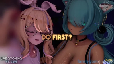 [JinkyVR]LIVE GOONING Two streamers FUCK until they pass out