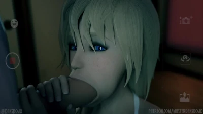 Kingdom Hearts ~ Riku x Namine: Rough Sloppy BJ ~ MasterDan