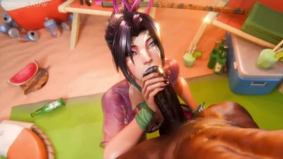 Psylocke gives you a oral on the beach    Psylocke ORAL version 2 BBC  (angle 1)