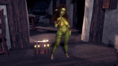 Curvy low-level goblin begs take her into youre party as obedient servant