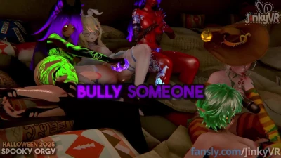 [JinkyVR]  SPOOKY ORGY  Slut has SPOOKY SEX at an orgy