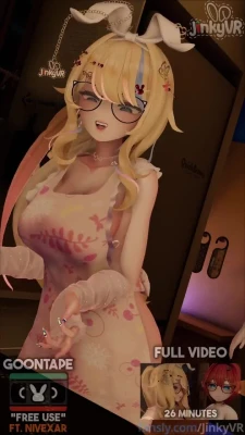 [JinkyVR] Slutty Bunny gets a surprise from BEHIND