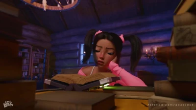 She found an old book and cast a very naughty spell - Delicious Magic  dildo spell - Animation