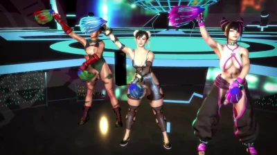Futas Сammy  Chun Li and Juri do a special cheerleading dance for fans
