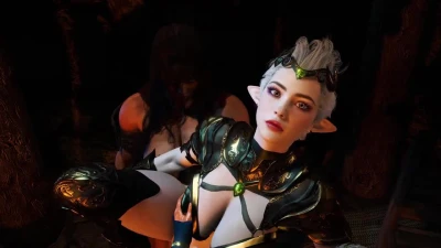 Pale elf  brawny futa and hot succubus have wild threesome after the raid
