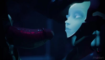 Echo sucking Soldier76 (Close-up)