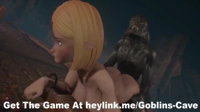Trapped in Goblin Cave Girls Take Monster Doggy Style Anal