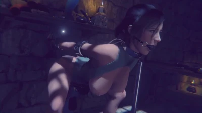 Lara chained and machine fucked